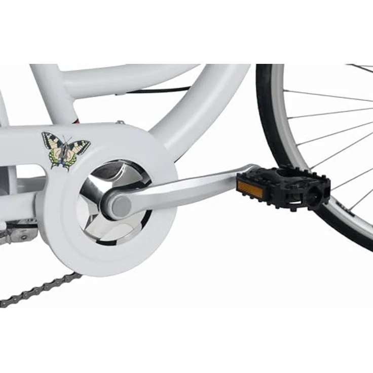 DaCapo Citybike 28'' Papilio, 6-Gang-Schaltung, weiß mit Schmetterlingsmotiven, RH 48 cm – Bild 3