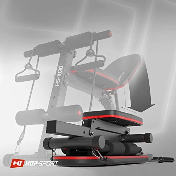 Hop-Sport klappbare Hantelbank HS-1030 mit Beinfixierung - verstellbare Trainingsbank für Bankdrücken oder Sit-ups – Bild 3