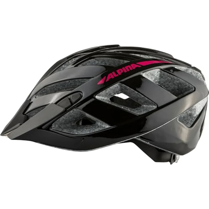 Alpina Panoma 3.0, Fahrradhelm für schmale Köpfe mit optimaler Belüftung, Black-Pink Gloss 56 – Bild 2