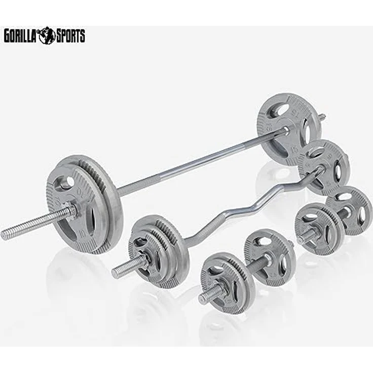GORILLA SPORTS® Kraftstation - Multifunktion Hantelbank mit 108 kg Hantelset, Dip Station, Butterfly, Beincurler - Fitnessstation in Schwarz – Bild 2