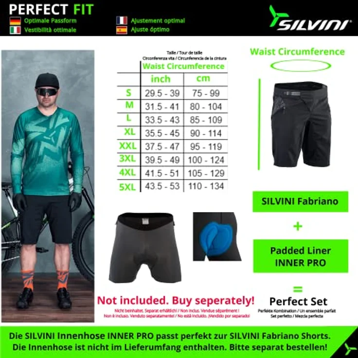 Silvini Herren Skihosen, winddichte Softshell-Herrenhose mit Quatroflex Power-Membran und Powertherm-Isolierung, Schwarz, Größe S – Bild 7
