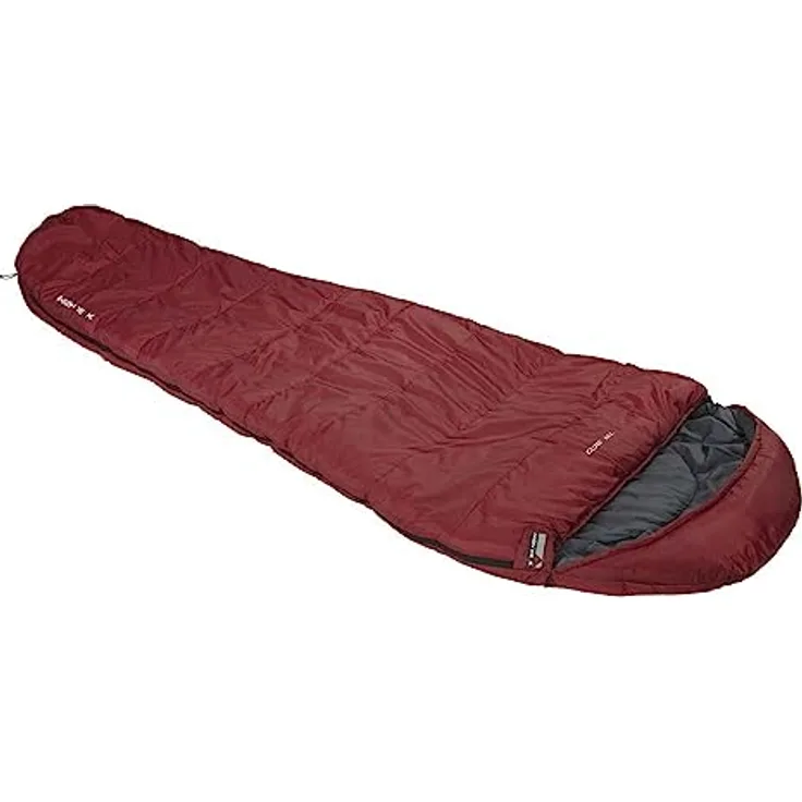 High Peak Mumienschlafsack TR 300, Komfort für 3 Jahreszeiten, PFC-freies Material, rot/grau, 230 cm Länge, 5 °C Komforttemperatur