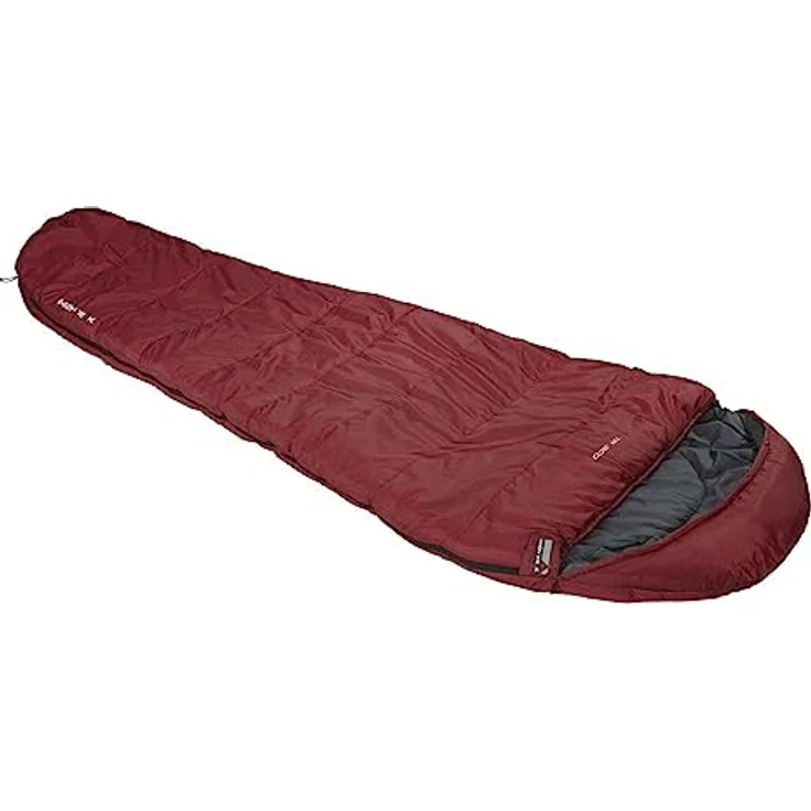 High Peak Mumienschlafsack TR 300, Komfort für 3 Jahreszeiten, PFC-freies Material, rot/grau, 230 cm Länge, 5 °C Komforttemperatur – Bild 1