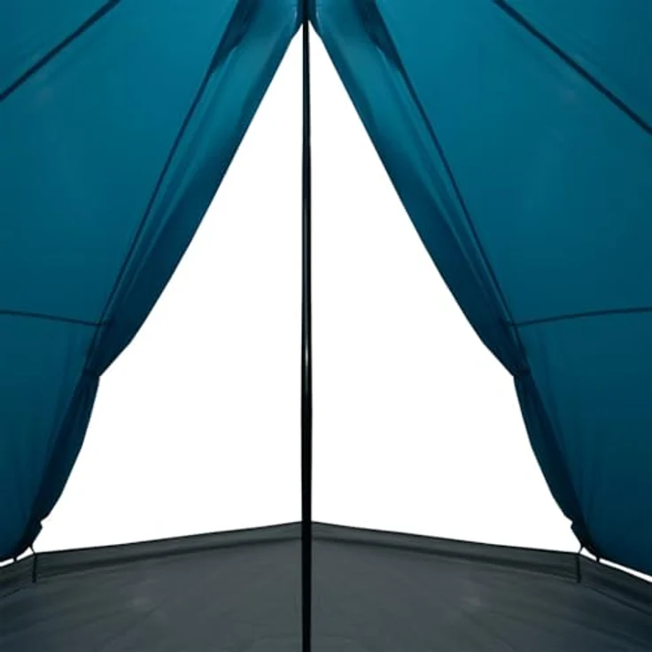 vidaXL Tipi Familienzelt 8 Personen, Wasserdichtes Campingzelt mit E-Anschluss und 2 Aufbewahrungstaschen, Blau 185T Polyester – Bild 5