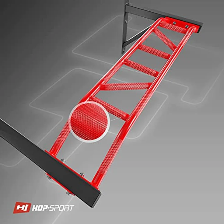 Hop-Sport Multigriff Klimmzugstange für Wand HS-2002K - Profi Fitness Pull Up Bar für zuhause mit vielen Griffvariationen – Bild 5