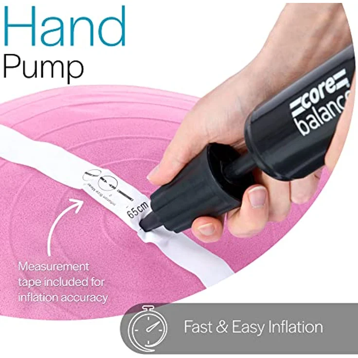 Core Balance, berstsicherer Gymnastikball - für Fitness Yoga Schwangerschaft - 55cm 65cm 75cm 85cm - inkl. Luftpumpe – Bild 3