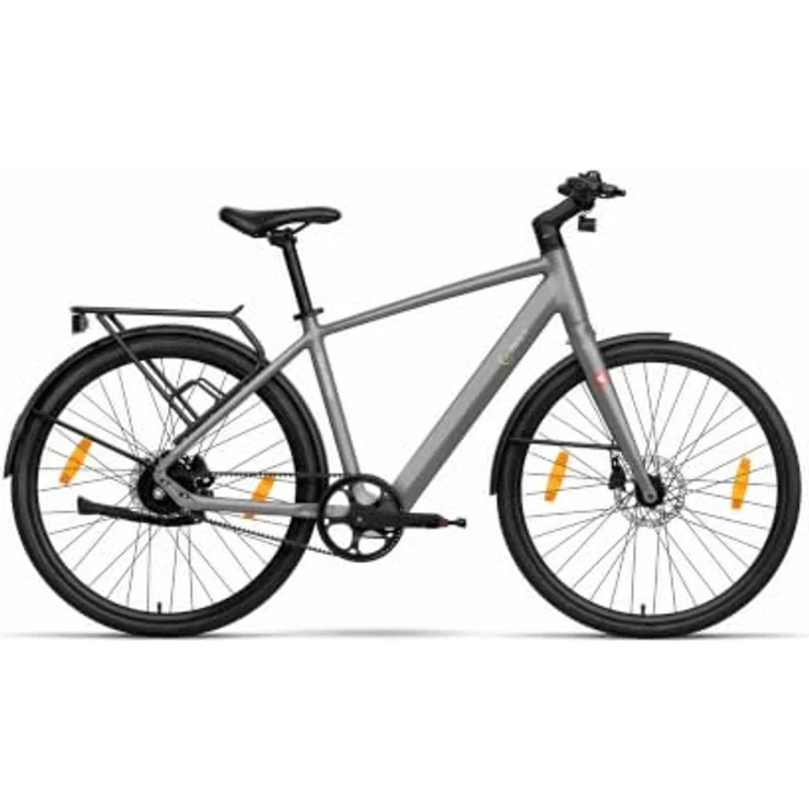 SachsenRAD City E-Bike C3M Roma II, 28" Ultraleichtes Elektrofahrrad mit Riemenantrieb, 6km/h Schiebehilfe, KI-Unterstützung, Grau, für Damen/Herren – Bild 1