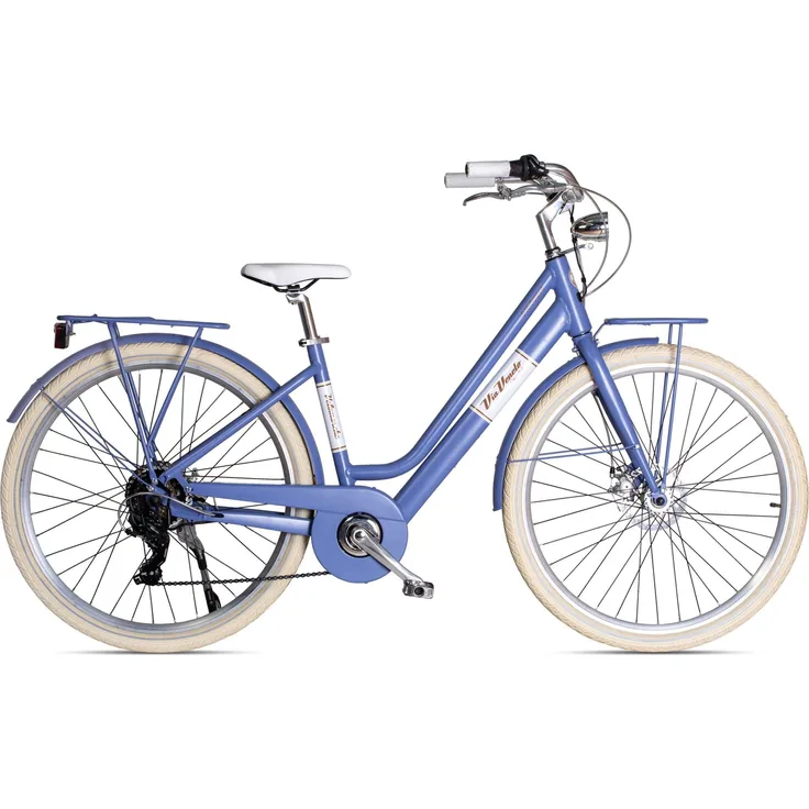 VENICE Elektro-Citybike VICTORIA LADY 28 Zoll – BLU CAPRI, leichtes Retro-Design, 252Wh Akku, 7-Gang Schaltung