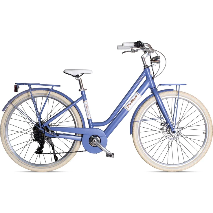 VENICE Elektro-Citybike VICTORIA LADY 28 Zoll – BLU CAPRI, leichtes Retro-Design, 252Wh Akku, 7-Gang Schaltung
