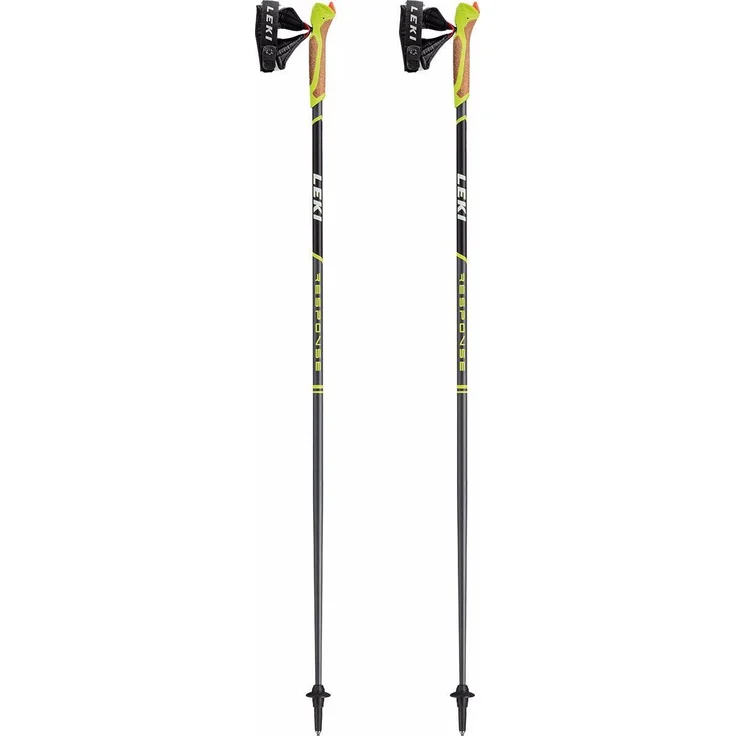 Leki Response, Wanderstöcke aus Aluminium-Legierung in Anthrazit-Grün, 130 cm mit Trigger-1-Schlaufe und ergonomischen CorTec-Griffen – Bild 1