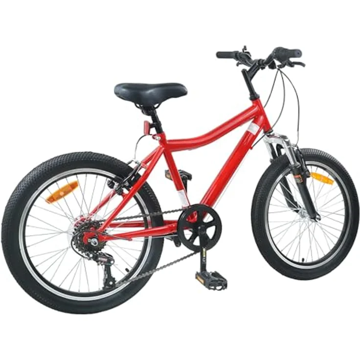 vidaXL Kinderfahrrad 24 Zoll, 6-Gang für 8-12 Jahre, rot, 158 x 53 x 100 cm – Bild 9