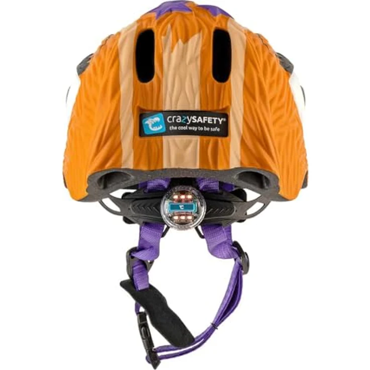 Crazy Safety Kinder Fahrradhelm Eichhörnchen Braun, verstellbarer 3D Tierhelm für Kinder 2-7 Jahre, mit LED-Rücklicht und 6 Belüftungsöffnungen, geeignet für Fahrrad, Skateboard und Inlineskates, Größe 49-55 cm – Bild 4