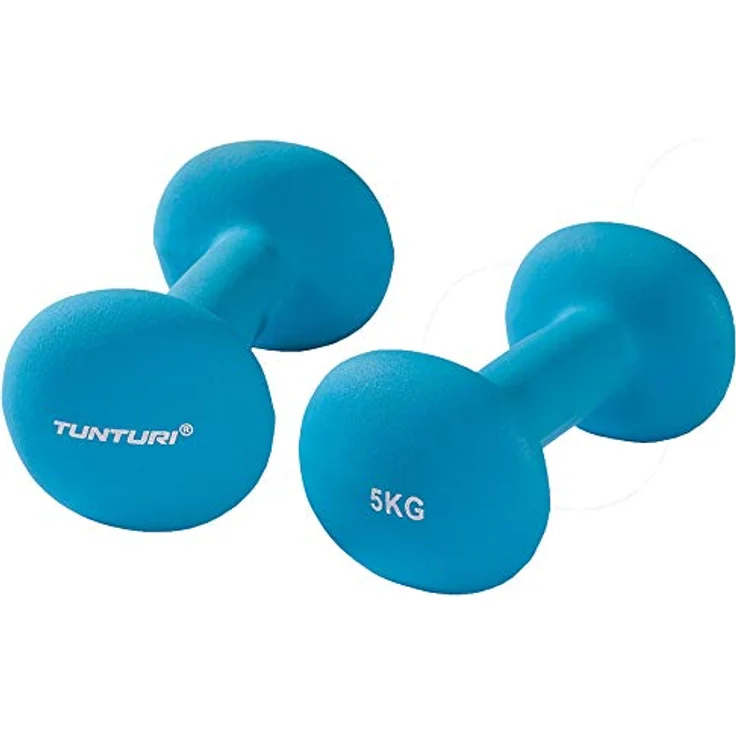 Tunturi 2er Set Kurzhantelset, Fitnessset, 3 kg, Bunte Neopren Hanteln für Ganzkörpertraining – Bild 5