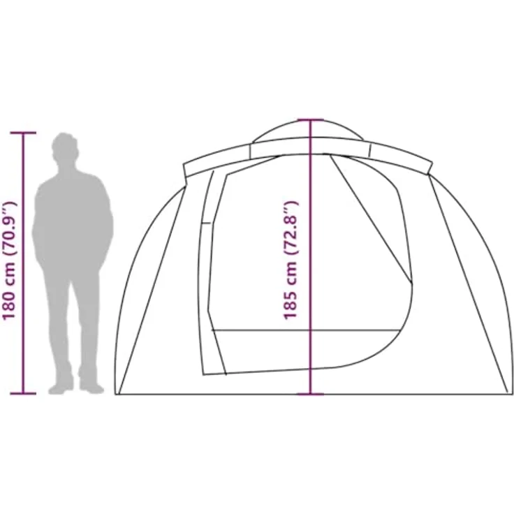 vidaXL Tunnel-Familienzelt 6 Personen Braun, wasserdichtes Campingzelt mit abnehmbarem Überzelt und praktischem Stromanschluss – Bild 4