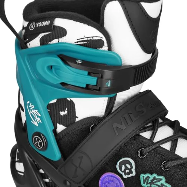 Nils Extreme NA2053A VIBE Inlineskates, türkis, ABEC-5, Gr. 29-32, mit Personalisierungssystem und 3-fach Verschluss – Bild 3