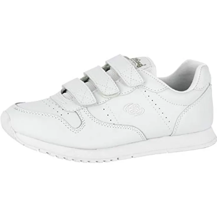 Brütting Herren Laufschuhe Halbschuhe, Synthetikmaterial, flacher Absatz 2 cm, Klettverschluss, Weiss, Größe 39