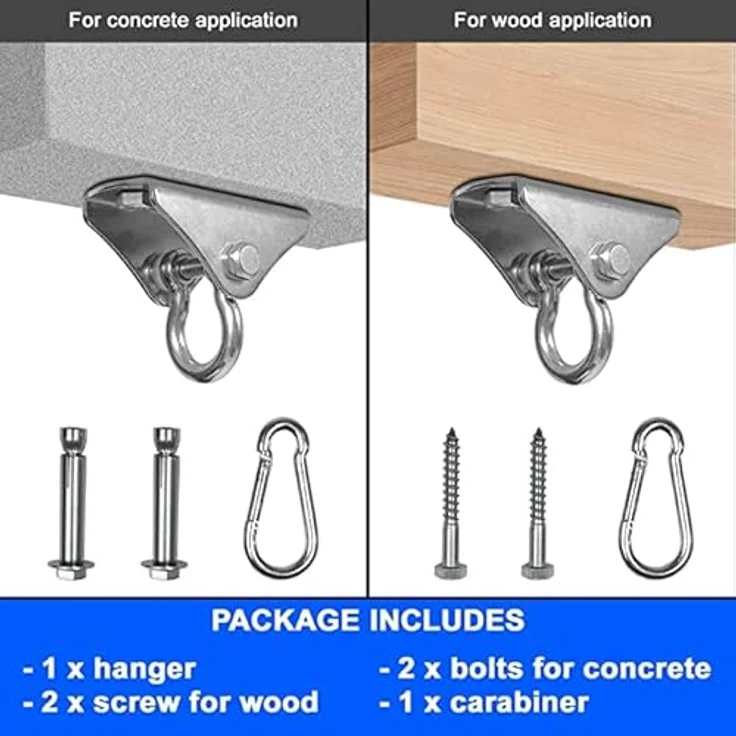 Yes4All Heavy Duty Hangers Boxsackaufhänger aus Holz, robust, 180 Grad drehbar, Ringaufhängung, B. 180-Grad-Drehung – Bild 5