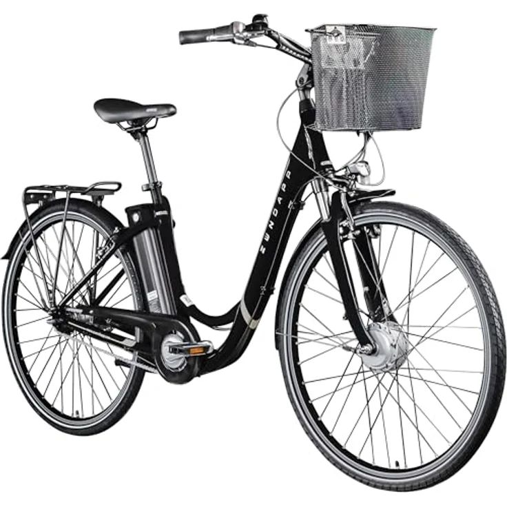 ZÜNDAPP E Bike Damen Fahrrad 28 Zoll | Ebike City Erwachsene 155-190 cm | Retro E-Bike 7 Gang Schaltung Rücktrittbremse | Elektro Fahrräder mit Licht Z517 (schwarz, 48 cm) – Bild 1