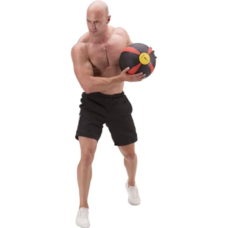 HMS Medizinball 10 kg, 190 mm, strapazierfähiger Gummi für Kraft- und Koordinationstraining – Bild 5