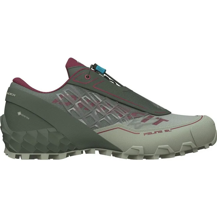 Dynafit Feline SL W GTX Outdoorschuh, Allrounder für nasse, schlammige Trails, Größe 5, hot coral/blueberry