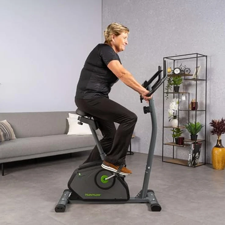 Tunturi Cardio Fit B40 Heimtrainer Fahrrad/Fitnessfahrrad/Hometrainer Fahrrad Trainer mit niedrigem Einstieg + LCD-Bildschirmanzeige und Tablethalterung - Schwarz – Bild 2