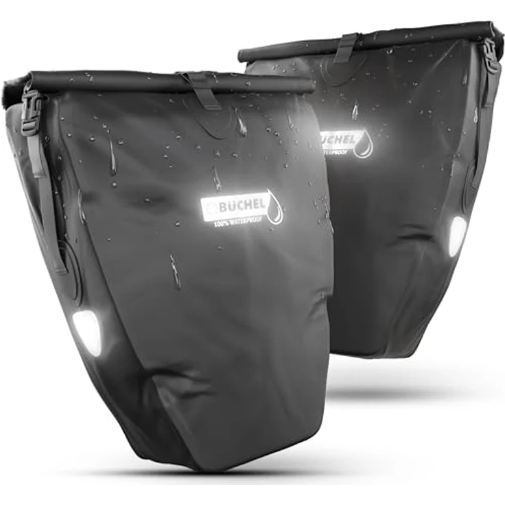 Büchel Fahrradtasche für Gepäckträger, 2er Set, 25.4 L, 100 Prozent Wasserdicht, mit Tragegriff und Schultergurt, ideale Fahrradtaschen für hinten – Bild 1