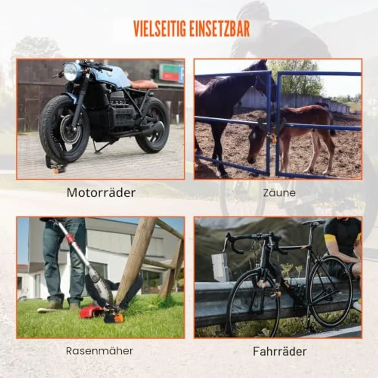 VEVOR Fahrradkettenschloss 1,8 m, robuster Diebstahlschutz aus Schmiedestahl mit Kratzschutz, ideal für Fahrräder, Motorräder und mehr – Bild 5