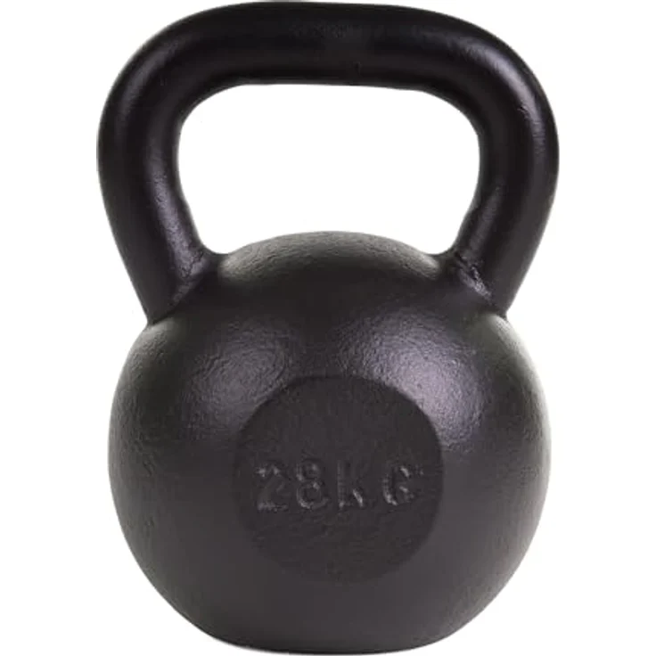 Sport-Thieme Gusseisen Kettlebell, pulverbeschichtet, 11 Gewichtsklassen von 4 kg bis 32 kg, Schwarz, hohe Langlebigkeit und rutschfeste Griffe – Bild 2