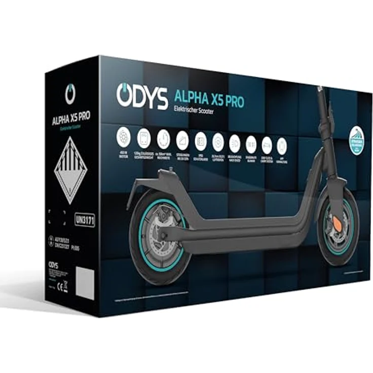 Odys E-Scooter ALPHA X5 PRO II, 20 km/h, bis zu 50 km Reichweite, 450 Watt Motor, 120 kg Traglast – Bild 13