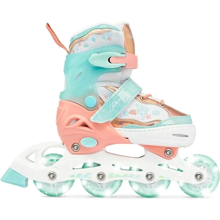 RAVEN Isla Orange/Mint, verstellbare Inline Skates für Kinder Mädchen, Größen 27-30 (16,5cm-18,5cm), mit Double-Vent-System und DSAS – Bild 1