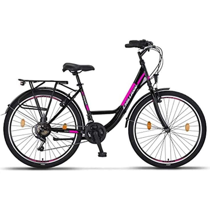 Chillaxx Bike Strada Premium City Bike 26 Zoll Schwarz V-Bremse - 21 Gang-Schaltung - Hollandfahrrad Citybike – Bild 2