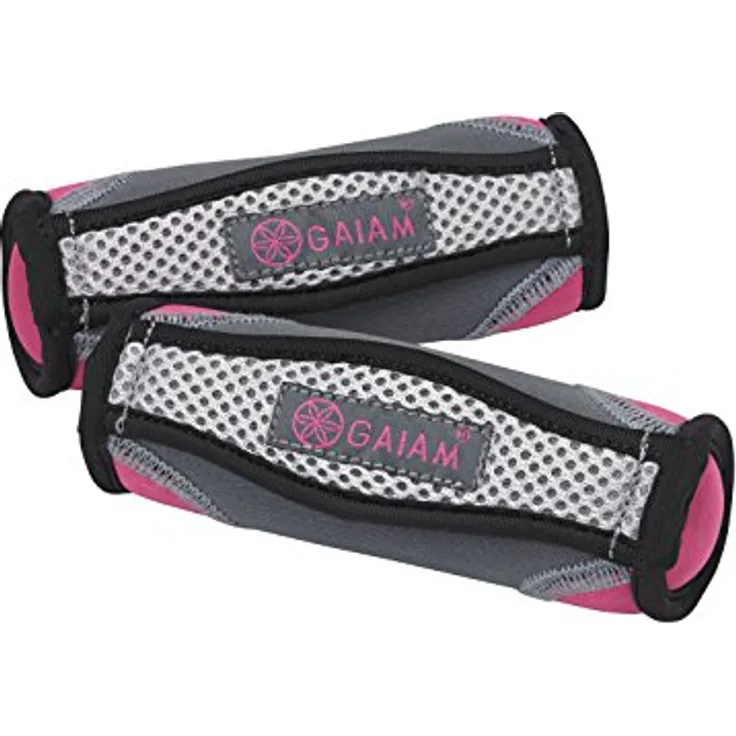 Gaiam Handgewichte für Frauen und Männer, weiche Hantel, Gehen, Handgewichtssets mit Handschlaufe, violett, 1 Count