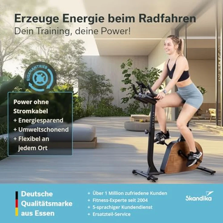 Skandika Trevek P12-G, Ergometer mit Eigenantrieb, 12 kg Schwungmasse, Bluetooth & App-kompatibel, höhenverstellbarem Lenker und Sattel – Bild 3