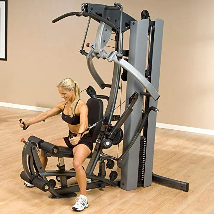 Body-Solid F-600 Kraftstation | Ganzkörpertrainer | Home Gym | Bi-Angular-Pressarme | 14-fach verstellbar | pneumatisch höhenverstellbarer Sitz | schwarz – Bild 5