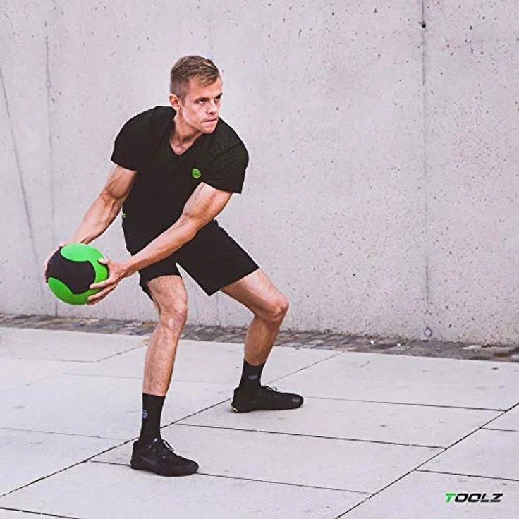 TOOLZ Unisex – Erwachsene Medicine Ball 5 Kg Medizinball, grün/schwarz, Einheitsgröße – Bild 4