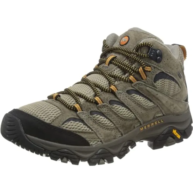 Merrell Moab 3 Mid GTX, Herren Wanderschuhe, wasserdicht, atmungsaktiv, beige, Größe 41.5