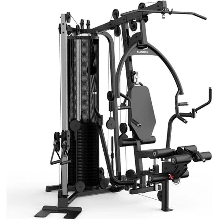 HAMMER Kraftstation Autark 6000 ´26, Studio-Trainingsturm mit 100 kg Gewichteblock, höhenverstellbarem Kabelzug und flexiblen Push & Pull-Modul – Bild 1