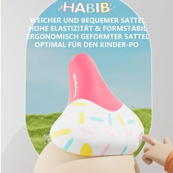 Habib Gruppe Kinderfahrrad für Mädchen, Komplettset mit Schutz-Set und höhenverstellbarem Sattel, Karbonstahl, pink – Bild 6