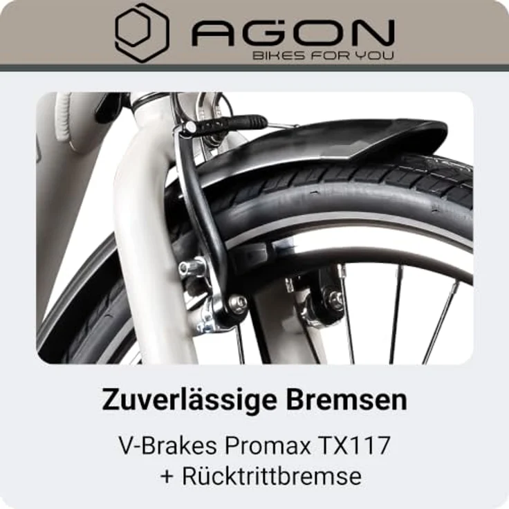 Agon Axis E-Bike 26 Zoll Citybike, Aluminiumrahmen mit tiefem Einstieg, motorisiert mit 250 W, weiß – Bild 7