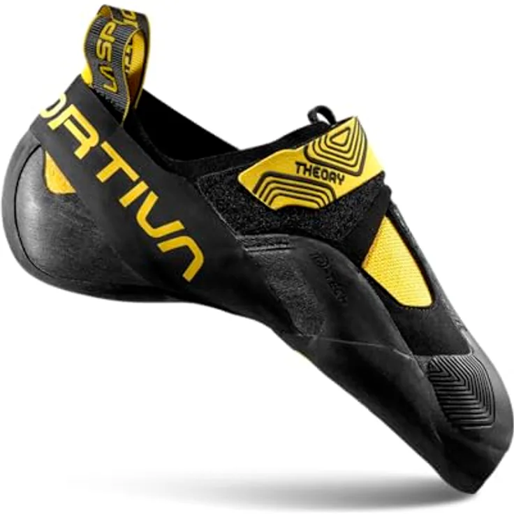LA SPORTIVA Theory Kletterschuhe, Vibram XS-Grip2 Sohle, Mikrofaser/Velourleder, Gelb/Schwarz, Größe 45,5