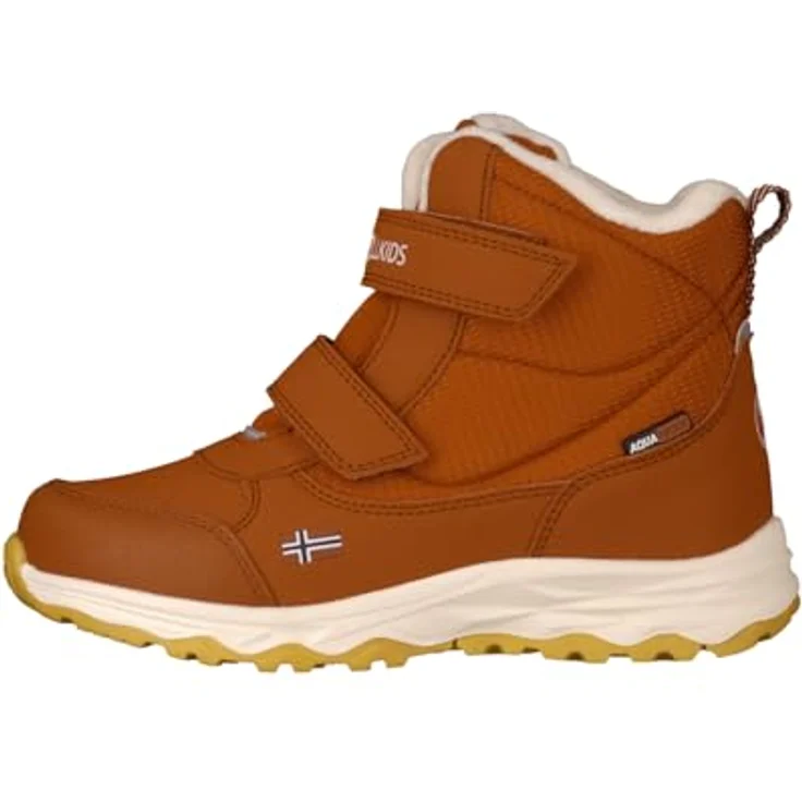 TROLLKIDS Hafjell Wanderschuh, wasserdichter Winterschuh mit Klettverschluss und Fleece-Isolation, schwarz – Bild 1