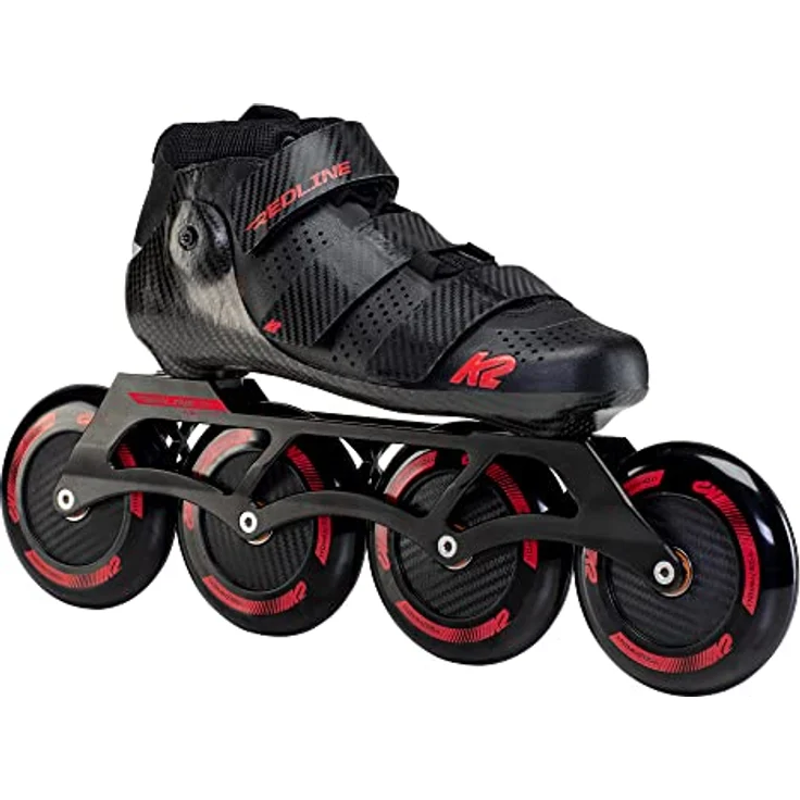 K2 Skates REDLINE 110 Inline Skates Unisex, schwarz-rot, Größe EU: 38, hochgeschwindigkeits Marathon-Skates mit Carbon Cuff und Flash Disc Rollen – Bild 4