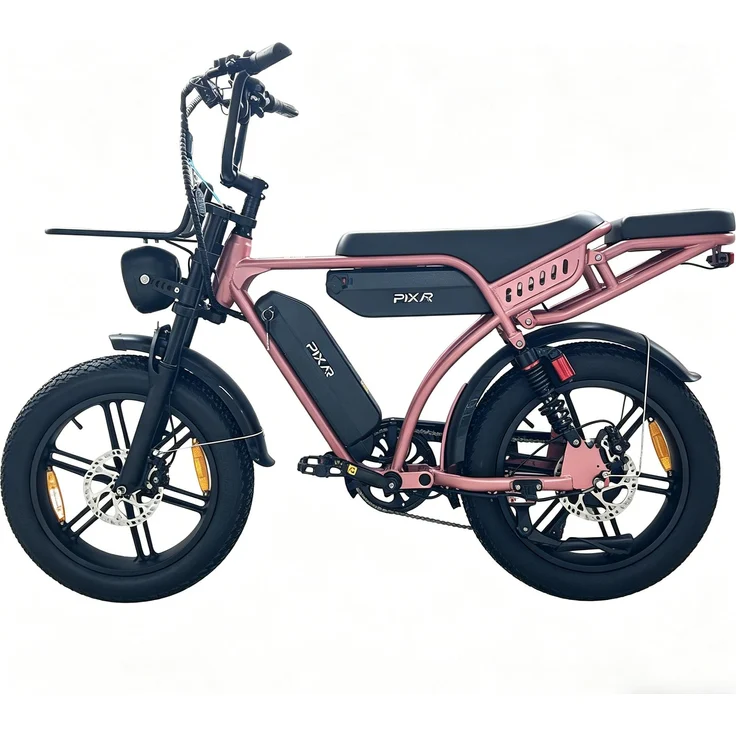 PIXAR E-Bike 48V, 250W Heckmotor, Shimano 7-Gang, 17,5Ah Akku (180km Reichweite), Hydraulische Scheibenbremsen, LCD-Display