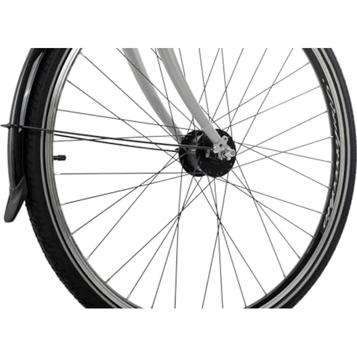 Ciclista Ponte Vecchio Trapez Damenrad, Citybike mit 21-Gang Shimano Schaltung, Aluminiumrahmen, silber-schwarz-rot, 56 cm – Bild 3
