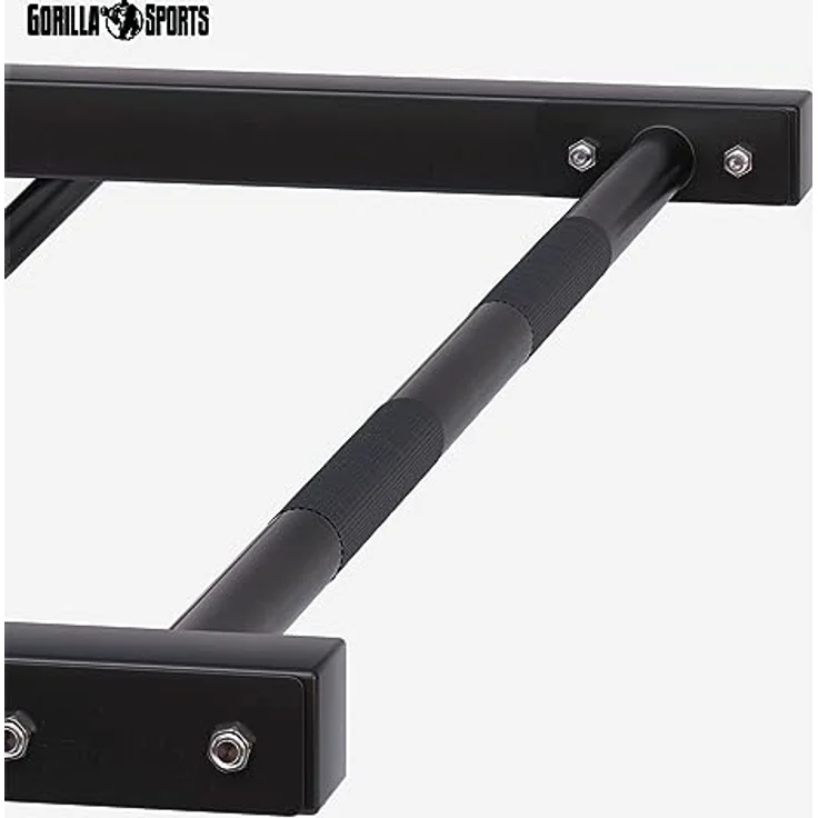 GORILLA SPORTS® Klimmzugstange - Wandmontage, 121x61x40 cm, bis 150 kg, Gerändelte Griffe, aus Stahl - Fitness Turnstange, Reckstange, Wandbefestigung Fitnessgeräte, Pull Up Bar für Zuhause, Training – Bild 5