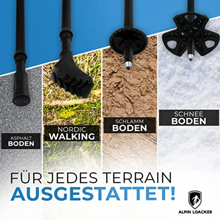 ALPIN LOACKER Teleskop Wanderstöcke Aluminium mit Korkgriff, ultraleichte und bruchsichere Nordic Walking Stöcke, verstellbar von 105 bis 135 cm, inkl. Zubehör und tragbarer Tasche, rot – Bild 5