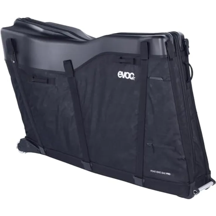 EVOC Road Bike Bag PRO, zusammenfaltbare Fahrrad-Transporttasche für Renn- & Triathlonrad, max. Radstand 112 cm, Hybrid-Schutz, Clip-ON Wheel 3.0, Farbe: Black
