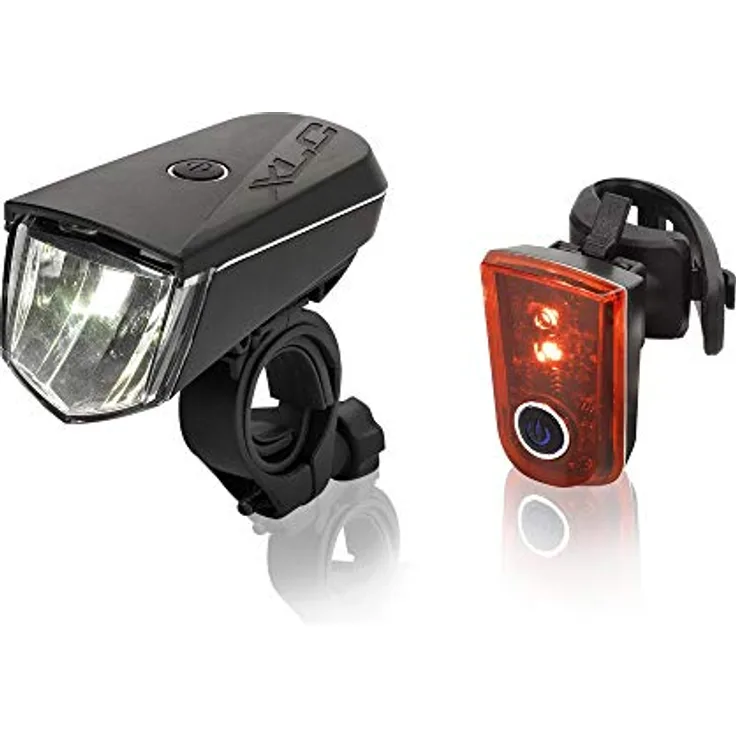 XLC Unisex – Erwachsene CL-S19 Batterie Scheinwerfer Set inklusive XLC Sirius B40, Schwarz, Unisize - Fahrradbeleuchtung mit 40 Lux Leuchtstärke, StVZO Zulassung, USB-Aufladung