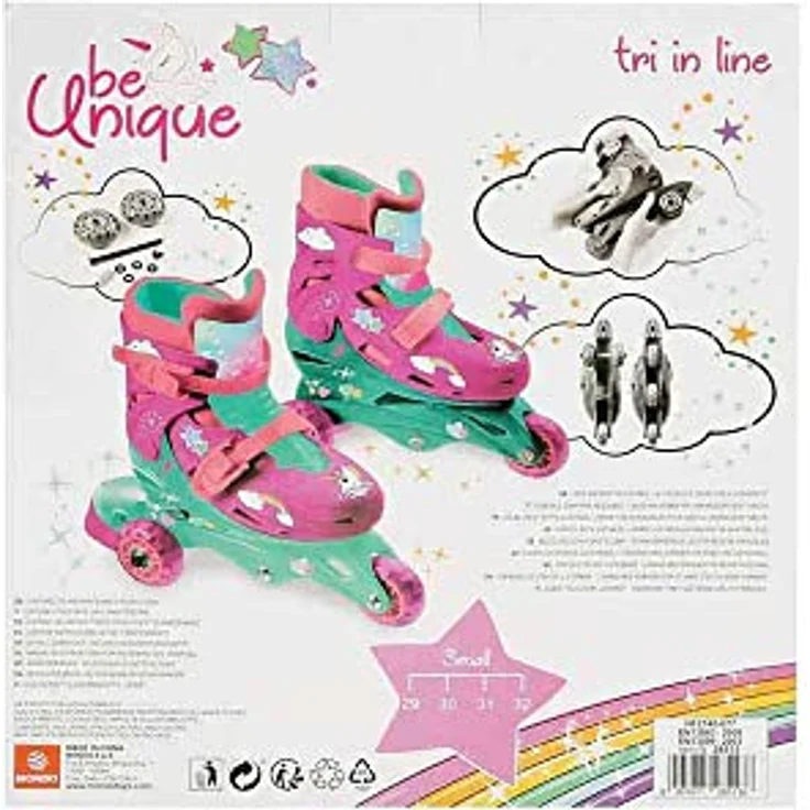 Mondo Unicorn Inline Skates, verstellbar von Größe 29 bis 32, rosa-grün – Bild 3