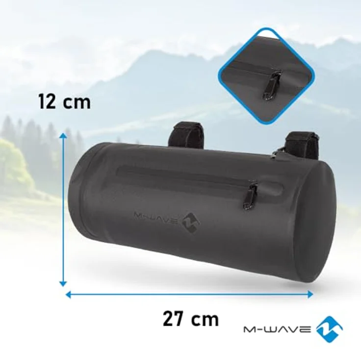 M-Wave Rough Ride II Front S, wasserdichte Fahrrad Lenkertasche mit 3 L Volumen, Schultergurt und beidseitigem Reißverschluss – Bild 2